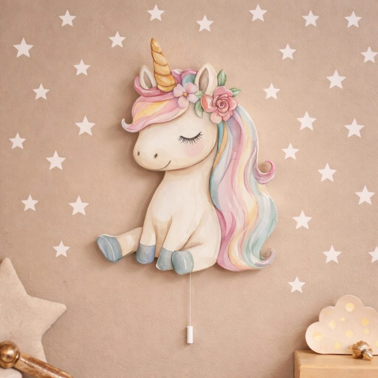 Kawaii Einhorn LED-Wandnachtlicht | LED Nachtlicht Holz