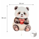 Kawaii Panda mit Herz LED-Wandnachtlicht | LED Nachtlicht Holz