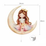 Prinzessin auf dem Mond LED-Wandnachtlicht | LED Nachtlicht Holz