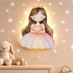 Prinzessin Krone und Herz LED-Wandnachtlicht | LED Nachtlicht Holz