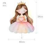 Prinzessin Krone und Herz LED-Wandnachtlicht | LED Nachtlicht Holz