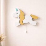 Einhorn Ganzkörper LED-Wandnachtlicht aus Holz | LED Nachtlicht Holz