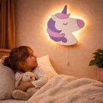 Einhorn LED-Wandnachtlicht aus Holz | LED Nachtlicht Holz