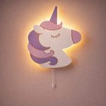 Einhorn LED-Wandnachtlicht aus Holz | LED Nachtlicht Holz
