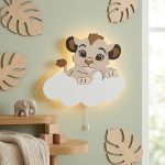 Personalisiertes Löwenbaby auf Wolke LED-Wandnachtlicht | LED Nachtlicht Holz