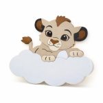 Personalisiertes Löwenbaby auf Wolke LED-Wandnachtlicht | LED Nachtlicht Holz