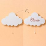 Personalisiertes Wolken LED-Wandnachtlicht mit Namen | LED Nachtlicht Holz