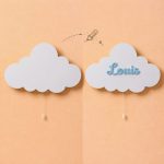 Personalisiertes Wolken LED-Wandnachtlicht mit Namen | LED Nachtlicht Holz