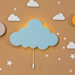 Personalisiertes Wolken LED-Wandnachtlicht mit Namen | LED Nachtlicht Holz