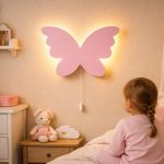 Schmetterling Silhouette LED-Wandnachtlicht aus Holz | LED Nachtlicht Holz