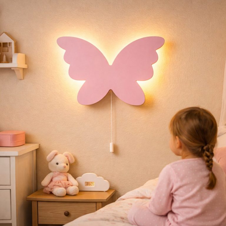 Schmetterling Silhouette LED-Wandnachtlicht aus Holz | LED Nachtlicht Holz