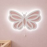 Schmetterling LED-Wandnachtlicht aus Holz 2 Lagen | LED Nachtlicht Holz