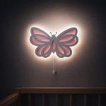 Schmetterling LED-Wandnachtlicht aus Holz 2 Lagen | LED Nachtlicht Holz